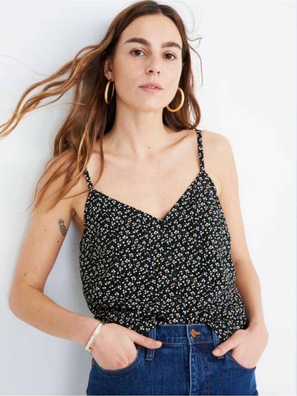 madewell button-down cami in playground posies
